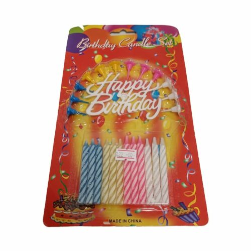 Happy Birthday Candle Assorted Colors