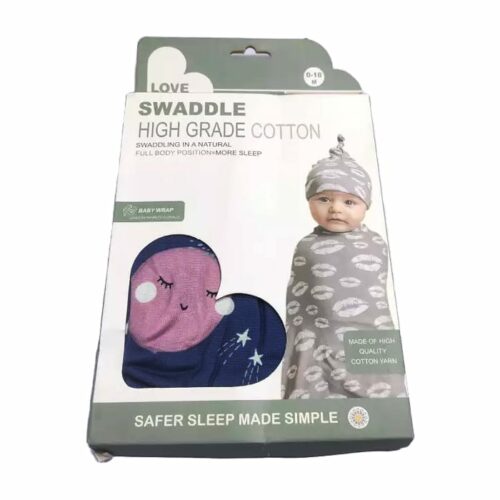 Swaddling Clothes With Cap With Hairband Assorted