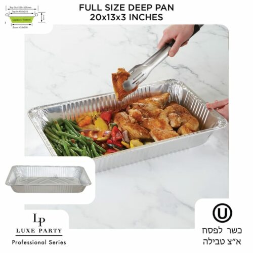 Full Size Deep Aluminum Foil Pan 20x13x3" 100g