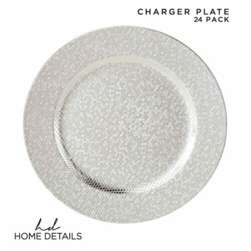 Silver Mosaic Charger Dinner Plate 13" Round