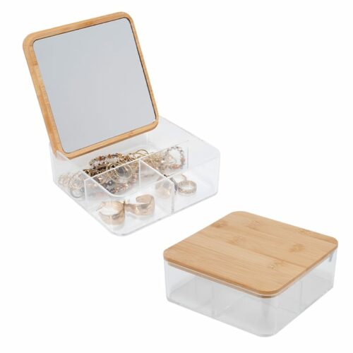 Clear 3 Compartment Organizer W Mirrored