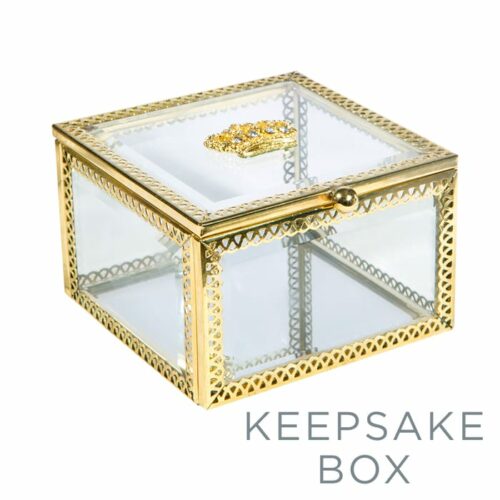 Laced Copper Square Bewelled  Glass Jewelry Box