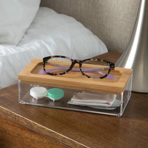 Clear Organizer W Bamboo Lid - Medium