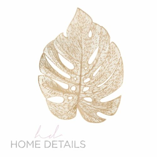 Leaf  Pvc Placemast 13x17"-Gold
