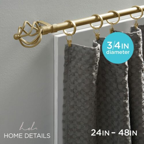 Twisted Cage Single Curtain Rod Painted 24-48Gold
