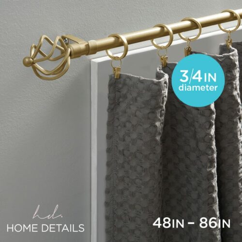 Twisted Cage Single Curtain Rod Painted 48-86Gold