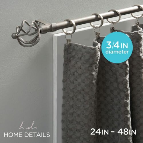 Twisted Cage Single Curtain Rod Paintd 24-48Satin