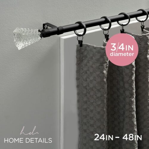 Cristal Single Curtain Rod Painted 24-48 Black