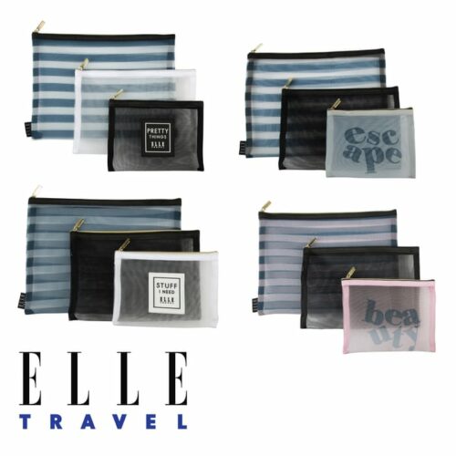 3Pc Mesh Pouch Travel Organizer set