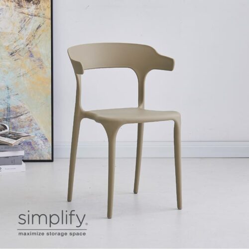 Sophia - Lighweight Stackable Plastic Chair- Taupe