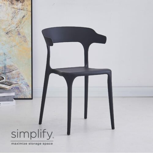Sophia- Lighweight Stackable Plastic Chair- Black