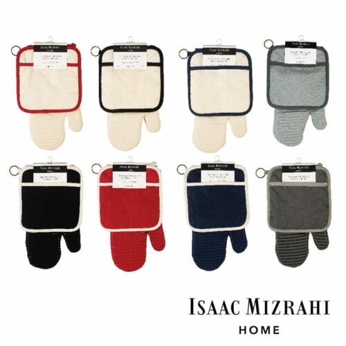 2Pc Two-Tone Rubber Oven Mitt & Pot Holder - Asst