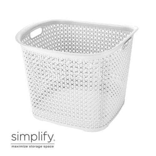 Pearl Square Laundry Bin 40Lt White