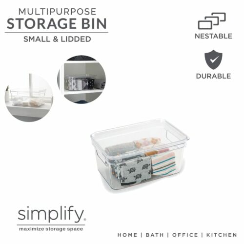 Small Lidded Storage Tote 10.2"x6.7"x4.7"