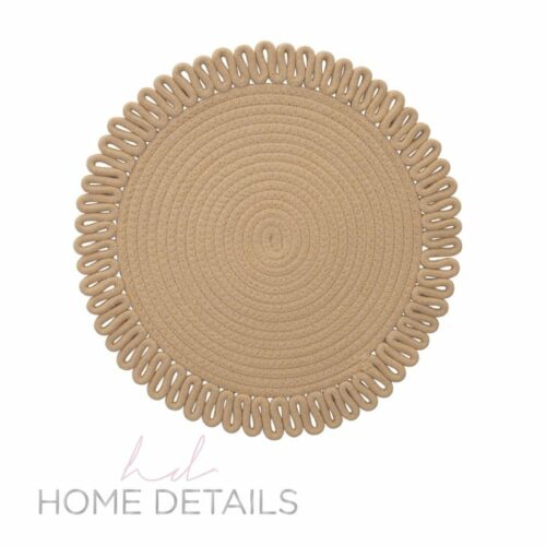 Extra Thick Looped Edge Round Placemats D15"