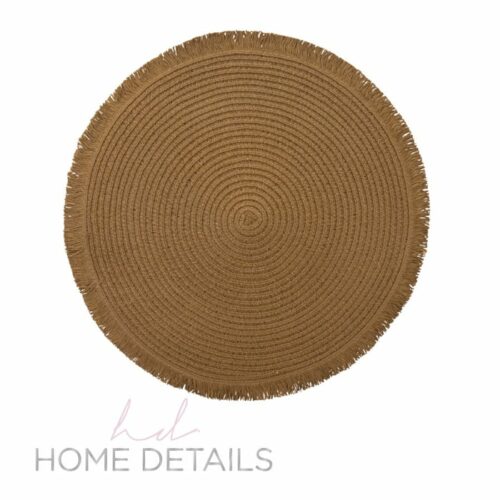 Round Boho/Farmhouse Style Placemat With Fringe
