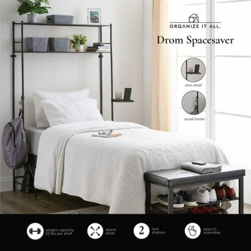 Steel Etagere-Over The Bed/Desk Multiuse Black