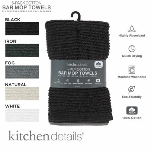 5pk Kitchen Bar Mop Towels 16x19"