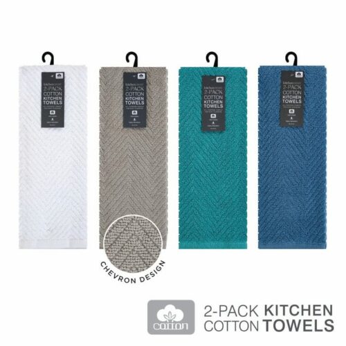 2pk Two Tone Kitchen Towel 16X27" Vibrant