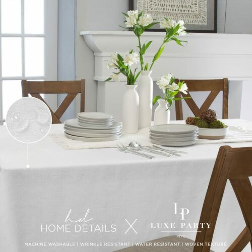 Capri Waterproof Tablecloth - White 70x90