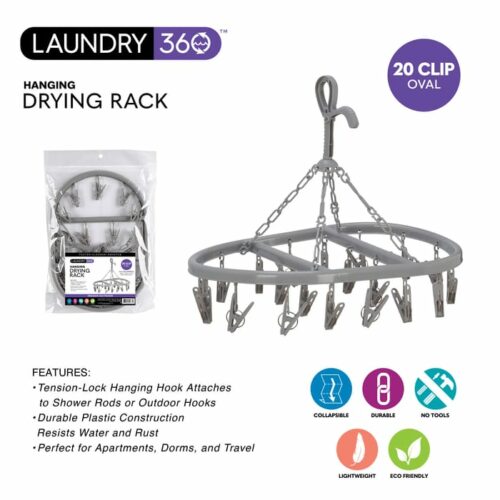 Oval-20 Clip Hanging Dryer Rack
