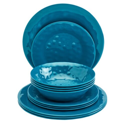 12 Pieces Melamine Dinnerware Summer Fun Assorted