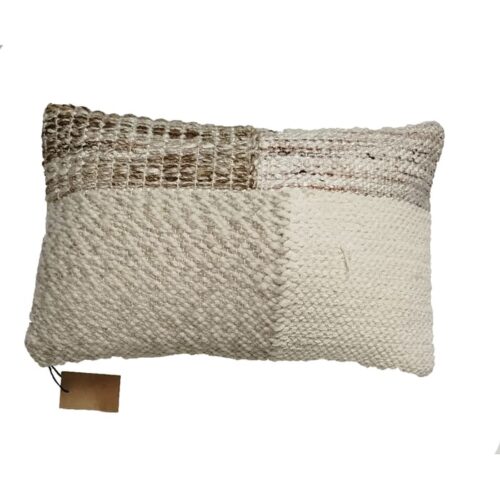 Woven Cotton Blend Lumbar Pillow