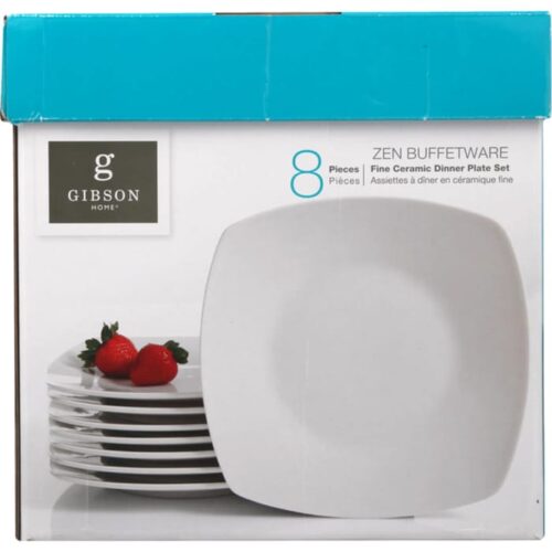 Dessert Plate 7.15" Square White 8 Pieces